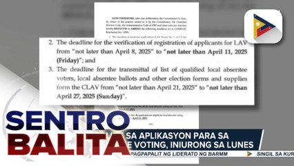 Deadline sa aplikasyon para sa local absentee voting, iniurong sa Lunes