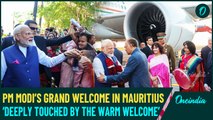 PM Modi Mauritius Visit  : Traditional Bihari Welcome| Diaspora Cheers| India-Funded Projects Launch