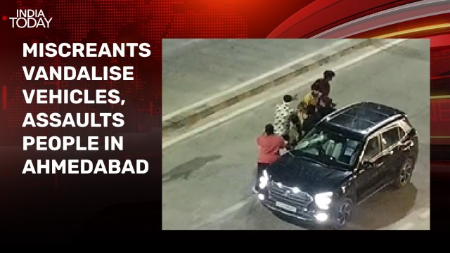 Video: Miscreants go on rampage in Ahmedabad, vandalise vehicles, assault people