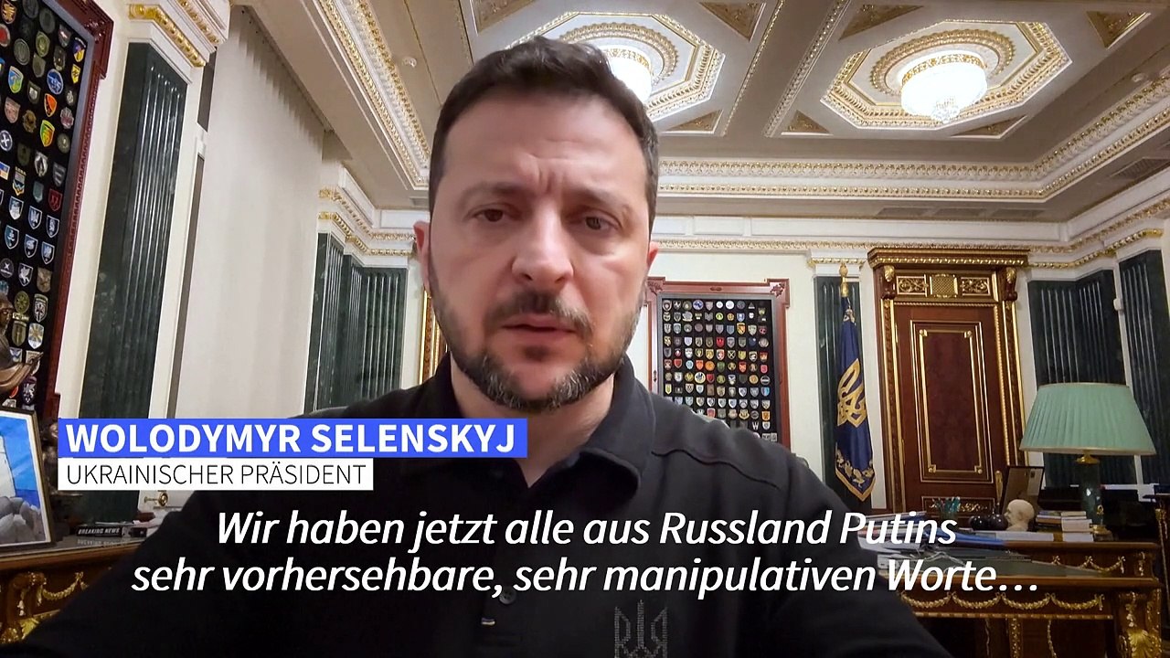 Selenskyj: Putins Reaktion auf Vorschlag zur Waffenruhe 'manipulativ'