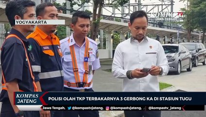 Polisi Olah TKP Terbakarnya 3 Gerbong KA di Stasiun Tugu