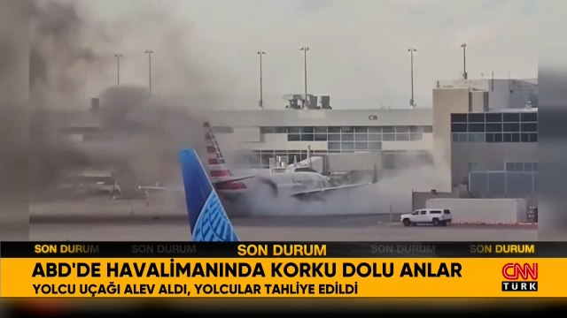 ABD'de korku dolu anlar: Yolcu uçağı alev aldı!