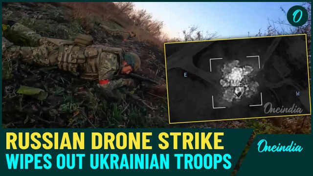 Russian Drone Strike : Wipes Out Ukrainian Troops Near Sudzha, Video Shows Heavy Battlefield Losses