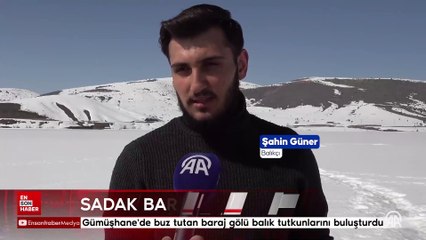 Gümüşhane'de buz tutan baraj gölü balık tutkunlarını buluşturdu