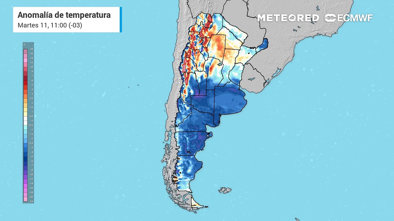 Un nuevo sistema frontal avanza por Argentina con más lluvias y descenso de temperatura