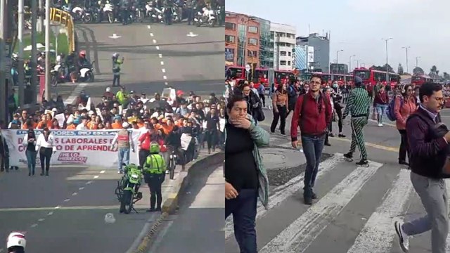 Protestas en Bogotá afectaron Transmilenio: cierres y desvíos en la avenida Caracas y la NQS