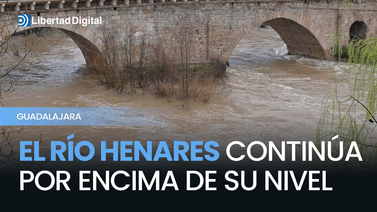 El río Henares en Guadalajara continúa por encima de su nivel tras varios desembalses