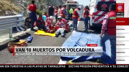 Vuelca autobús con simpatizantes de Morena en Oaxaca; suman 18 muertos