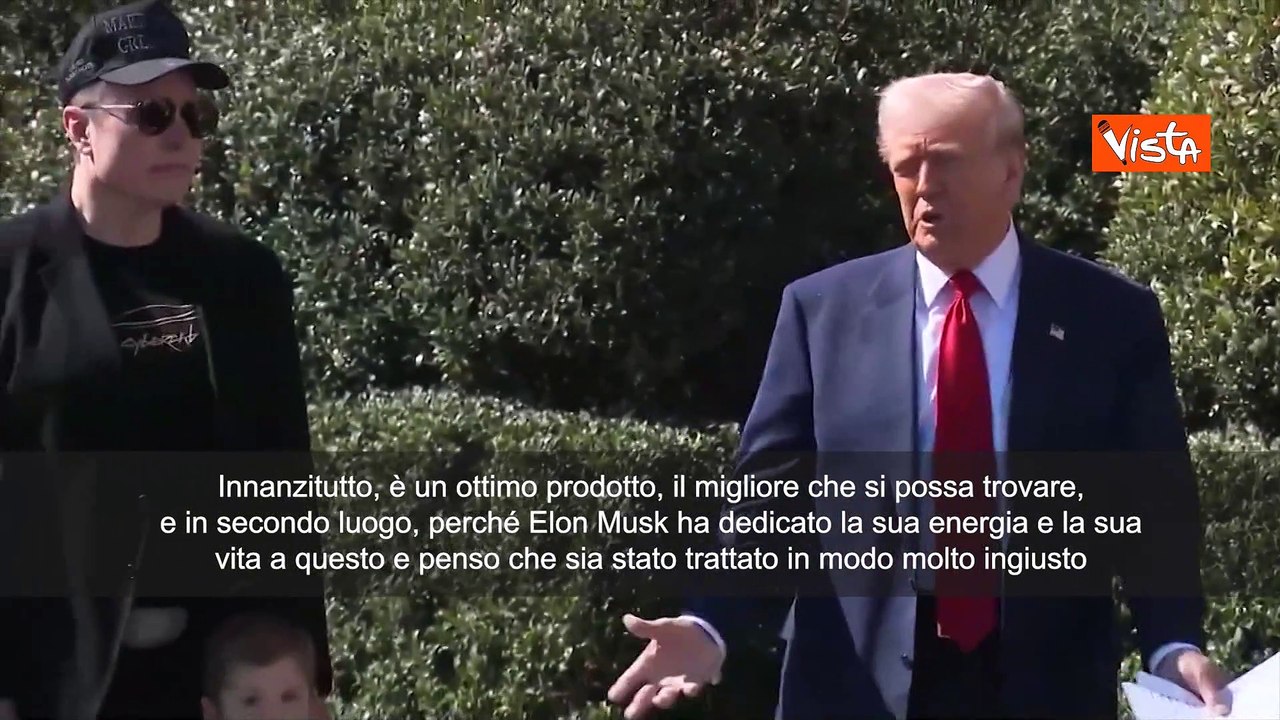 Trump compra Tesla e la prova alla Casa Bianca: Ottimo prodotto, Musk trattato ingiustamente