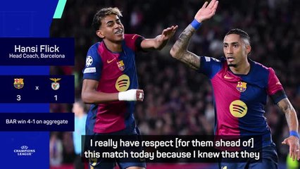 Flick pleased as 'dominant' Barcelona make Champions League last eight