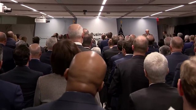 Trump defends tariffs and DOGE cuts in meeting with corporate America