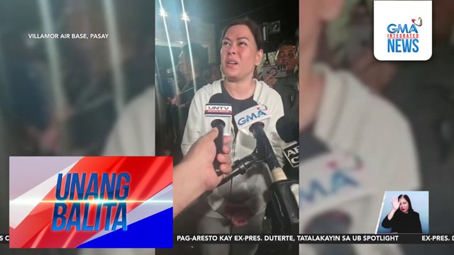 VP Sara Duterte sa pagbiyahe kay FPRRD sa The Hague – Parang state kidnapping 'yung nangyari | Unang Balita