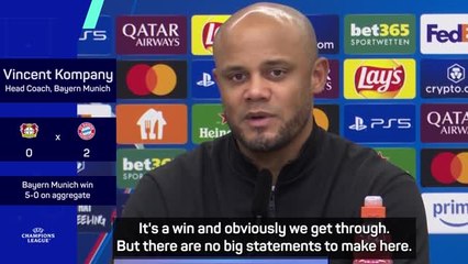 Kompany 'won't surf on a hype wave' after Bayern ease past Leverkusen in UCL