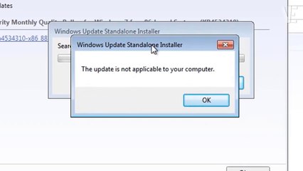 Solved - The update is not applicable to your computer on Windows 7