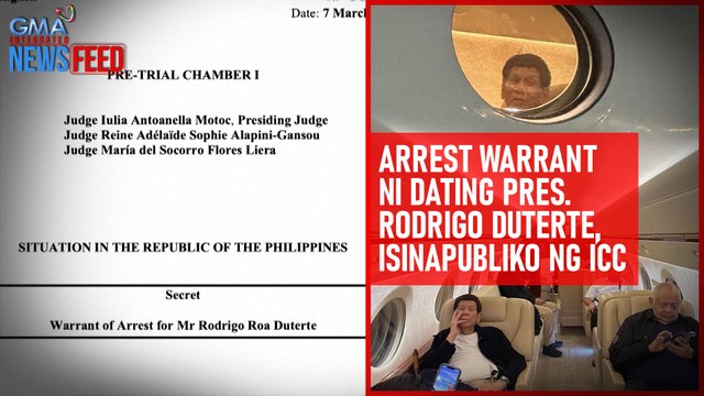 Arrest warrant ni dating Pres. Rodrigo Duterte, isinapubliko ng ICC | GMA Integrated Newsfeed