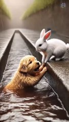 Poor little rabbit because of a drunk driver 🐰 #RabbitRescue #CuteAnimals-8302