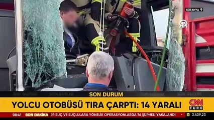 SON DAKİKA! Kütahya'da yolcu otobüsü TIR'a çarptı: Yaralılar var!