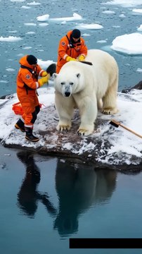 🐾 Watch this heartwarming rescue as a dedicated team cleans a giant polar bear covered in barnacles! 🌊🧼 Using gentle brushes, they help restore this majestic creature's health and beauty. 🥺💙 Don't miss this amazing wildlife moment—like, share, and s