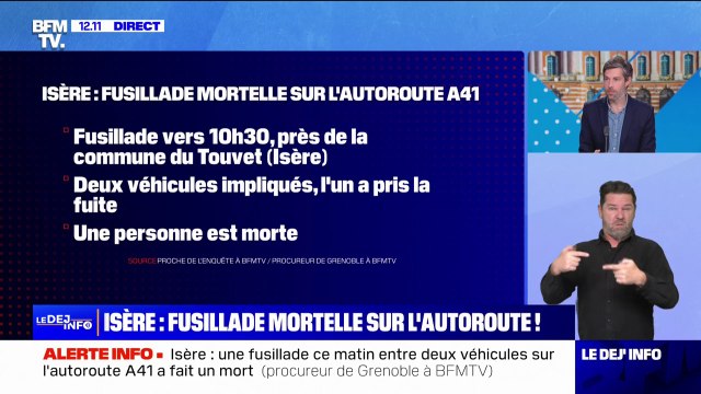 Isère: une fusillade ce matin entre deux véhicules sur l'autoroute A41 a fait un mort