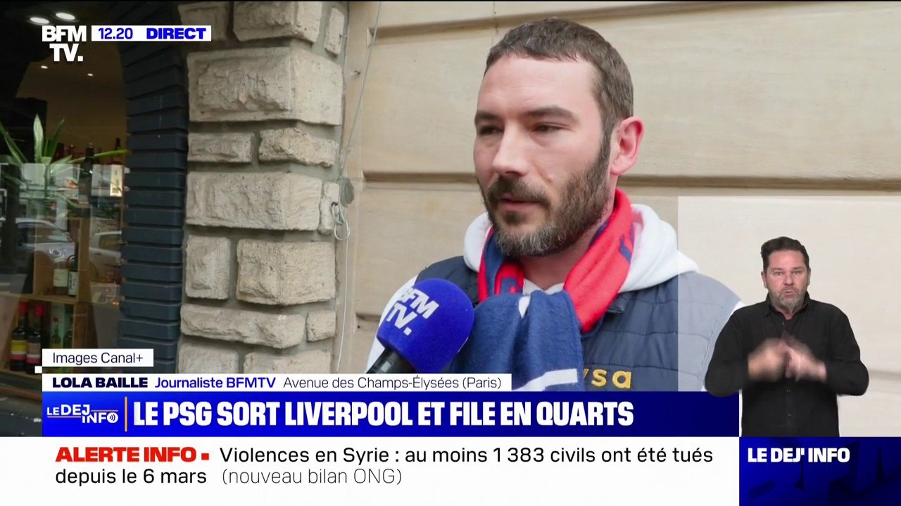 "C'est un grand jour": un supporter parisien se réjouit de la qualification du PSG en quarts de finale de la Ligue des champions