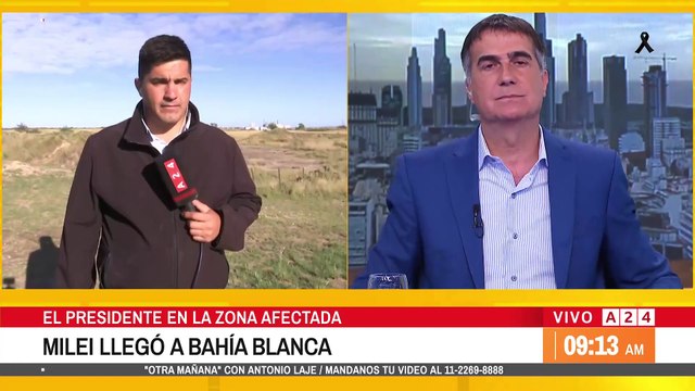 Presidente Javier Milei supervisa operativo de búsqueda en Bahía Blanca