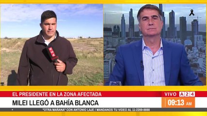 Presidente Javier Milei supervisa operativo de búsqueda en Bahía Blanca