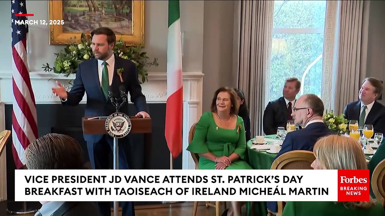 VP JD Vance Attends St. Patrick’s Day Breakfast With Taoiseach Of Ireland Micheál Martin