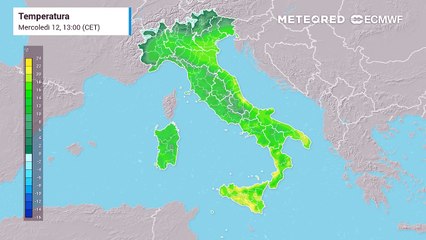 Mappa relativa alle temperature