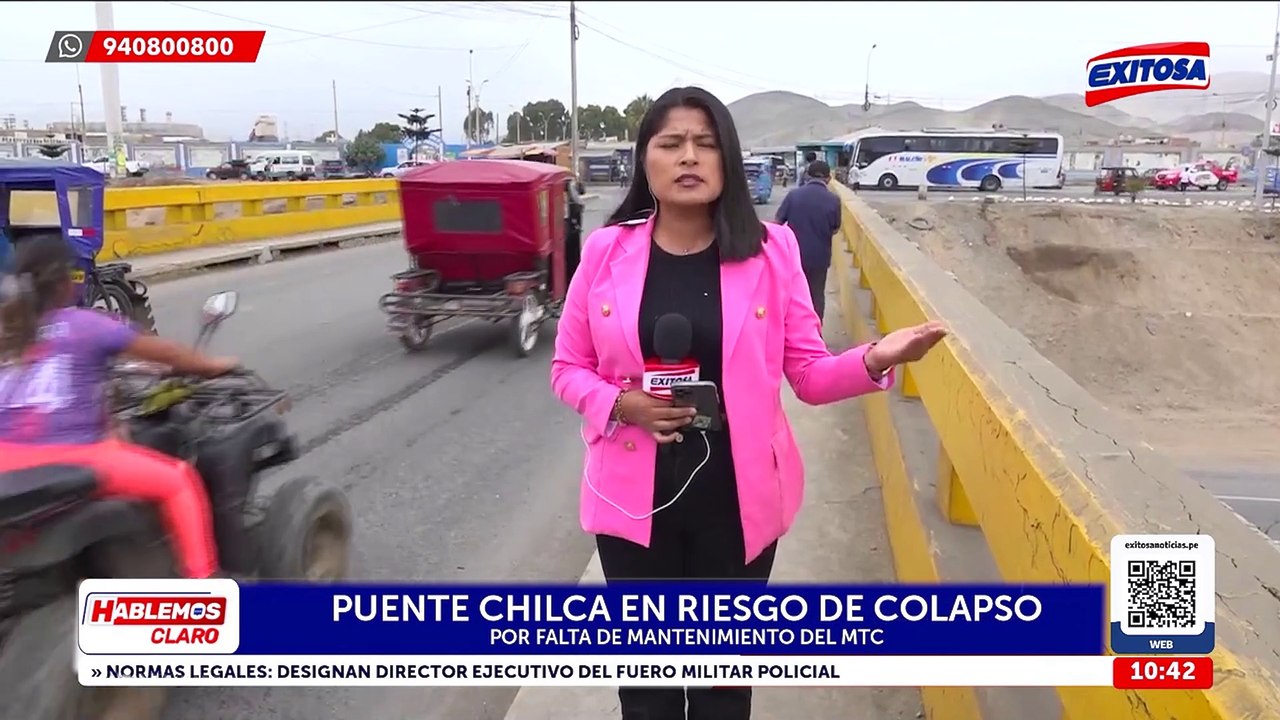 Puente Chilca en riesgo de colapso por falta de mantenimiento del MTC: Así luce la estructura