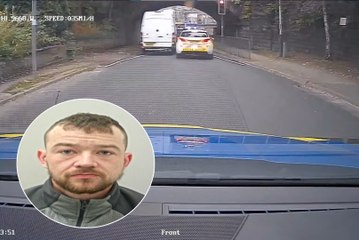 Watch moment dangerous van driver fails to navigate narrow bridge in Ramsbottom during police chase