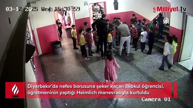 Nefes borusuna şeker kaçan öğrenciyi öğretmeni Heimlich manevrasıyla kurtardı