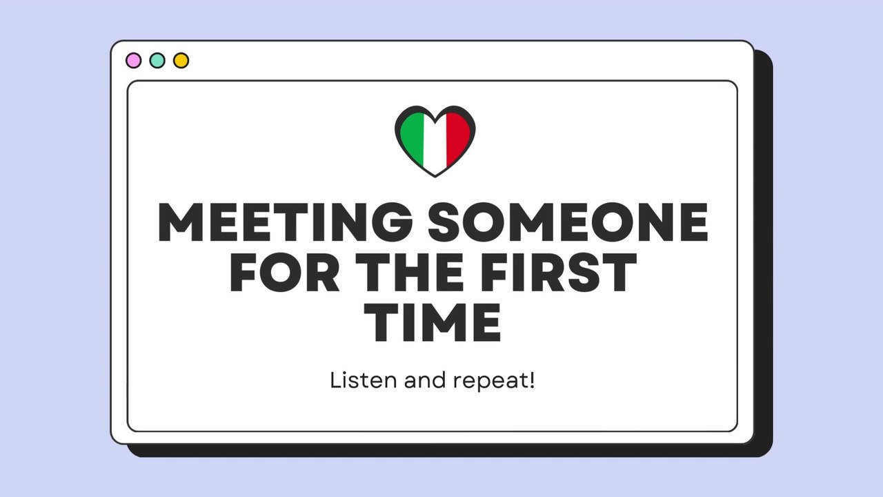 Learn Italian for Beginners 🇮🇹 | Basic Conversation: Meeting Someone for the First Time [SUB]