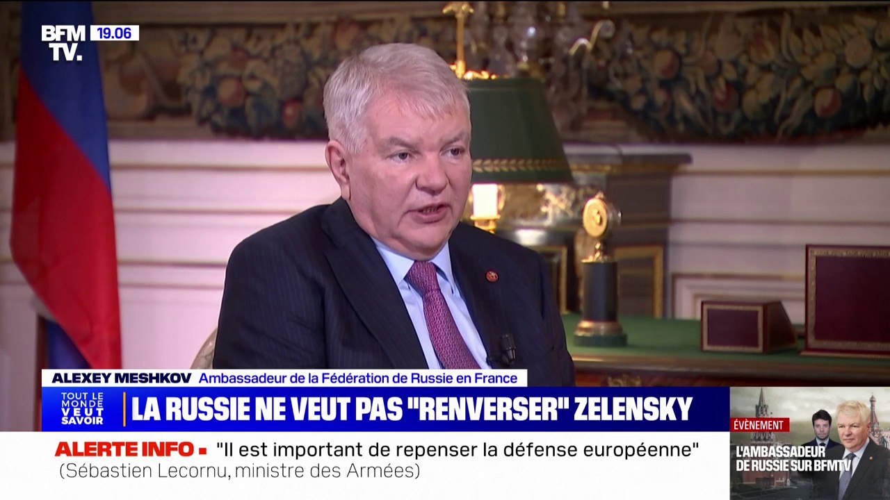 "C'est aux Ukrainiens de décider qui ils veulent voir à la tête de leur État", déclare Alexey Meshkov, ambassadeur de la Fédération de Russie en France