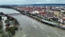 Ante el temporal, así se ve el río Tajo a su paso por Talavera a día 12/03/2025