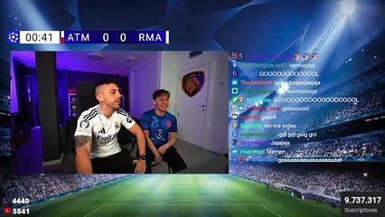 La reacción de DjMaRiiO al gol del Atlético de Madrid y al penalti de Vinicius