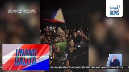 Mga tagasuporta ni FPRRD, nag-abang sa pagdating ng dating pangulo sa ICC detention center | Unang Balita