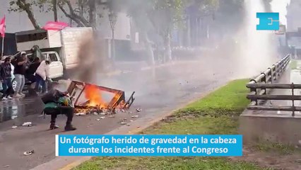 Un fotógrafo herido de gravedad en la cabeza durante los incidentes frente al Congreso