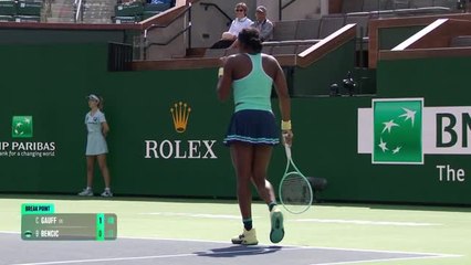 Bencic continues impressive comeback by beating Gauff