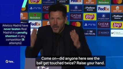 "Hands up if you saw Alvarez's double touch!" - Impassioned Simeone after penalty pain