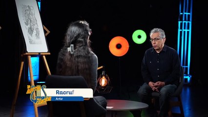 Racrufi dibuja "Los luchadores" en El Arte de la Canción II con Avelina Lésper