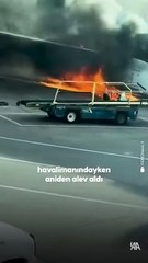 ABD'de dehşet anları; yolcu uçağı aniden alev aldı