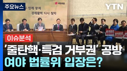 [정치 ON] '줄탄핵·특검 거부권' 공방...여야 법률위 입장은? / YTN