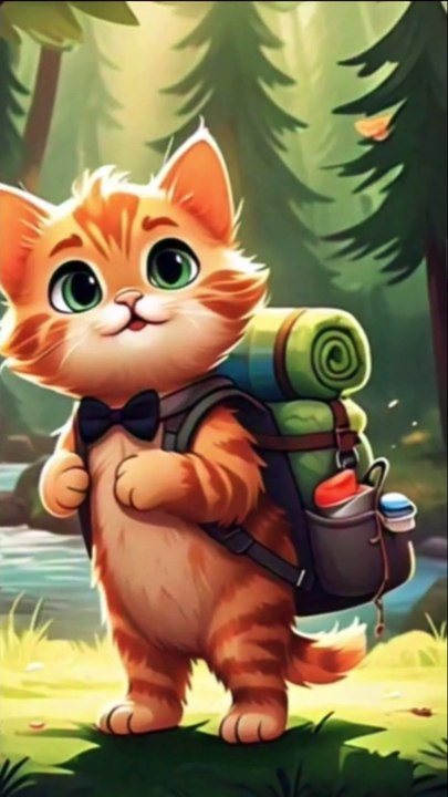 Orange cat goes on cooking and camping adventures in the forest #cat