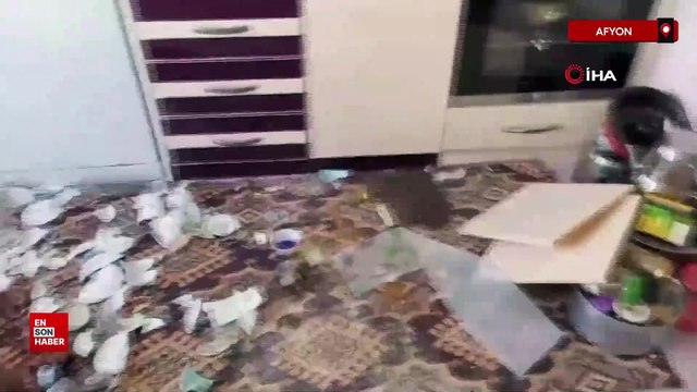 Afyonkarahisar’da inat uğruna tadilat yaptırılmadı mutfak dolabı düştü