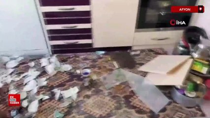 Afyonkarahisar’da inat uğruna tadilat yaptırılmadı mutfak dolabı düştü