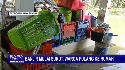 Banjir di Grobogan Mulai Surut, Warga Kembali ke Rumah Selamatkan Barang