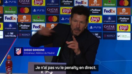 Simeone : "Levez la main si vous avez vu le double contact d'Alvarez !"