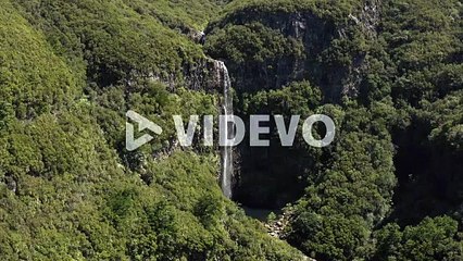 Waterfall in the mountains in Madeira