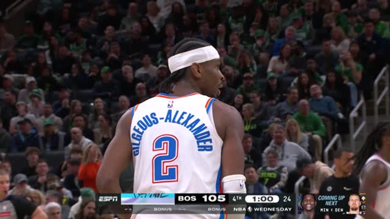 Thunder secure playoff berth with win at Celtics