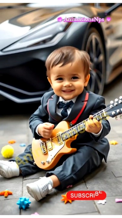 Cute Child Guitarist.
